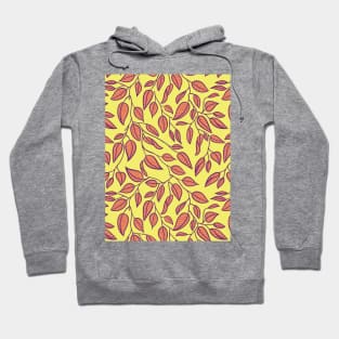 Minimalist Leaf Line Art Illustration as a Seamless Surface Pattern Design Hoodie